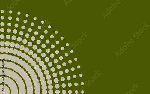 Abstract rectangular background with space for text. Vector illustration. Beige dots on a green background. Bright horizontal banner for Christmas and New Year's sales and discounts.