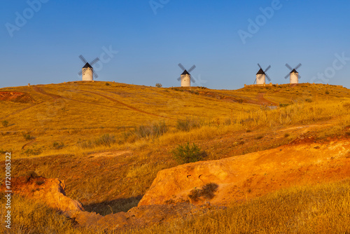 Windmills near Alcazar de San Juan, Toledo, Castilla La Mancha, Spain