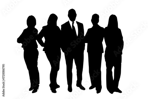 Dynamic team of confident professionals ready for success, showing unity and collaboration