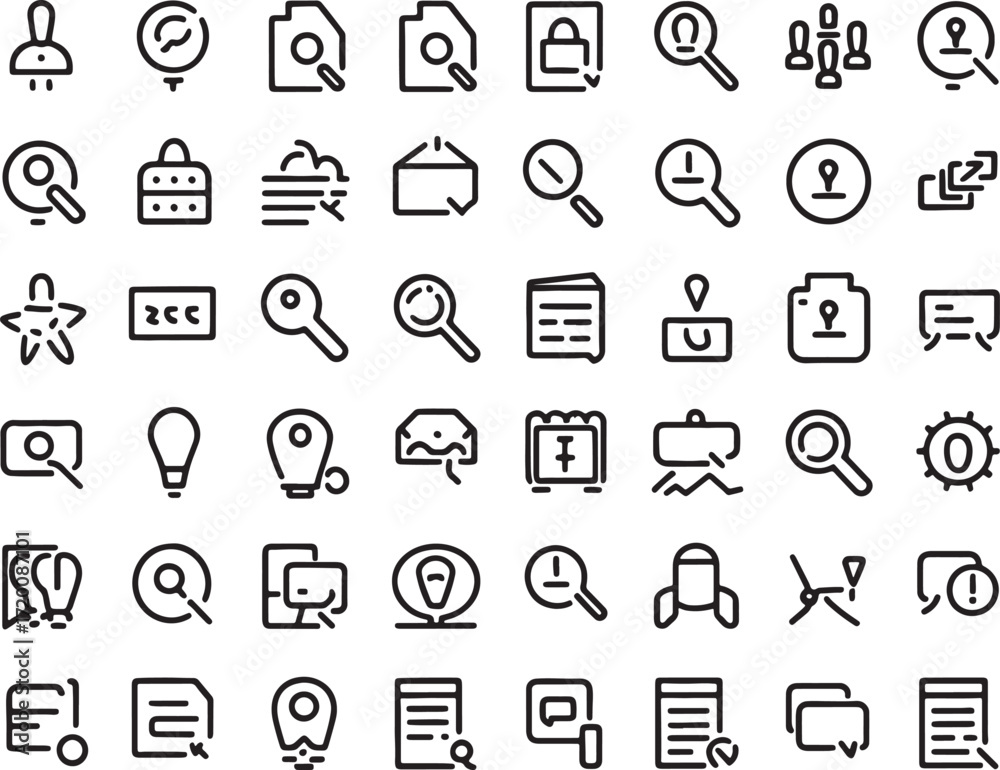 Fototapeta premium search and document icon bundle se Diverse hand drawn digital applications