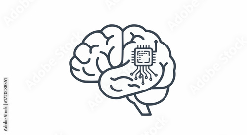 Unlock the Future: Artificial Intelligence Enhancing Human Potential, Modern Brain with Integrated Chip, Data-Driven Innovation, Streamlined Intelligence