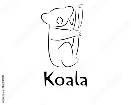 Adorable koala bear illustration perfect for branding, logos, and children's designs