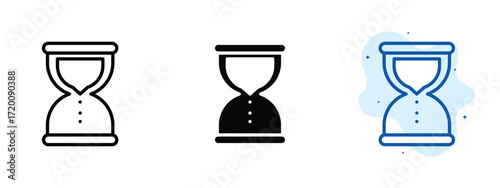 Set of pixel perfect colored Hourglass icon.eps , 1 Silhouette, 1 Unexpanded, Hourglass icon representing time measurement.