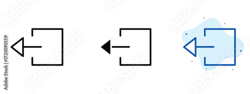 Set of pixel perfect colored Logout icon.eps , 1 Silhouette, 1 Unexpanded, Logout icon symbolizing exit from account or app.