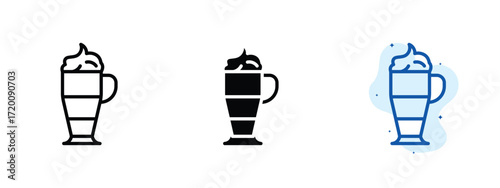 Set of pixel perfect colored Mocha icon.eps , 1 Silhouette, 1 Unexpanded, Mocha icon showing coffee with chocolate blend.
