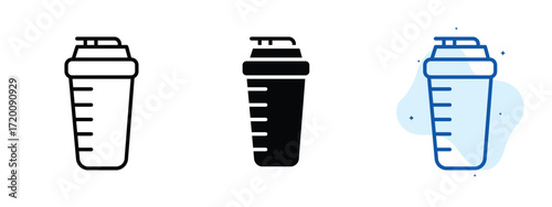 Set of pixel perfect colored Protein shake icon.eps , 1 Silhouette, 1 Unexpanded, Protein shake icon symbolizing health supplement drink.