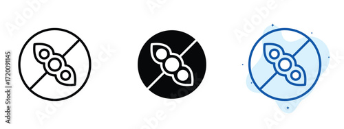 Set of pixel perfect colored Soy free icon.eps , 1 Silhouette, 1 Unexpanded, Soy free icon used on allergen-free labels.