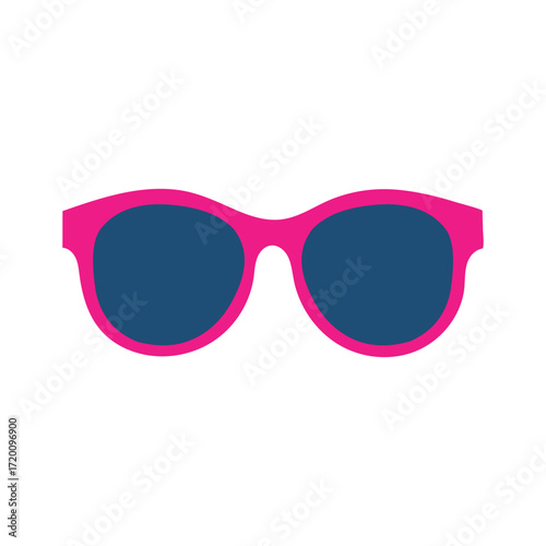 Stylish pink sunglasses isolated on white background, a fashionable accessory for sun protection and eye wear with a modern design