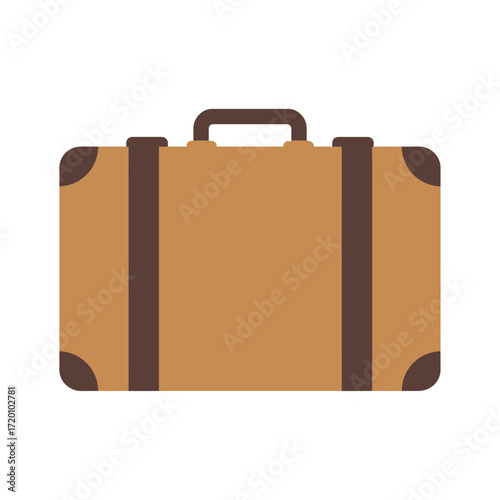 Vector art of vintage brown suitcase