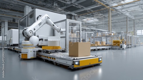 forklift truck in warehouse
