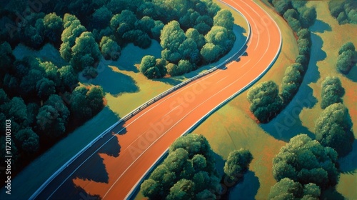 aerial view of highway