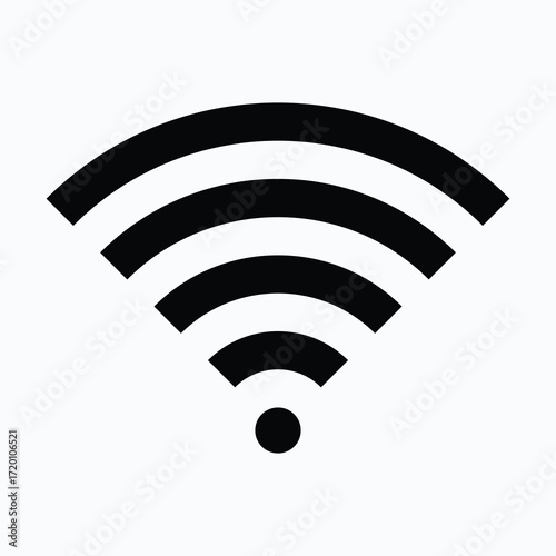 Wi-Fi Signal Internet Isolated Vector Silhouette Style Icon,