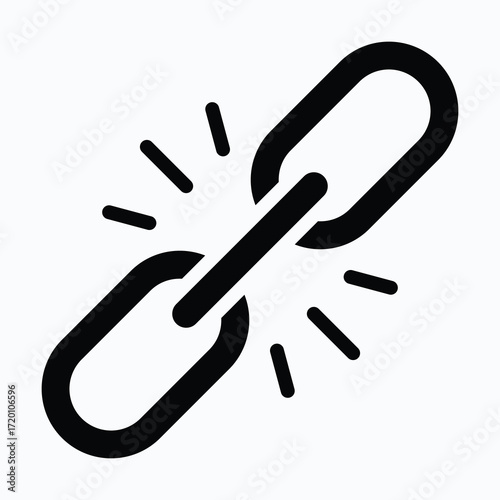 Link Chain Hyperlink Isolated Vector Silhouette Style Icon,