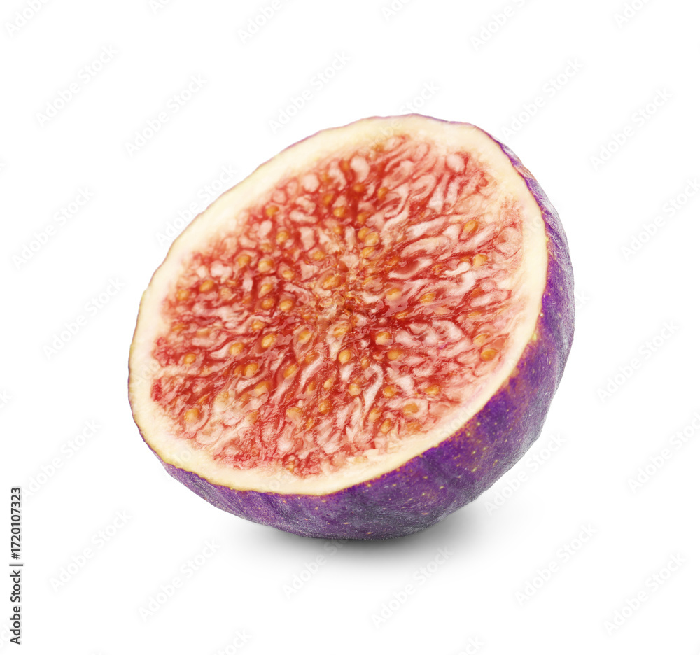 Fototapeta premium Piece of ripe fig isolated on white