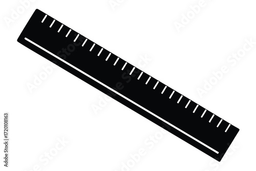 straightedge ruler vector icon silhouette