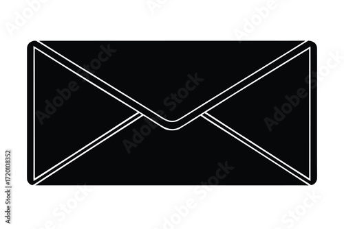 sealed envelope vector icon silhouette