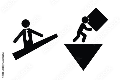 risk vs reward vector icon silhouette