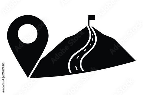 route icon vector icon silhouette