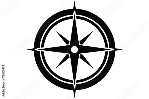 compass icon vector icon silhouette
