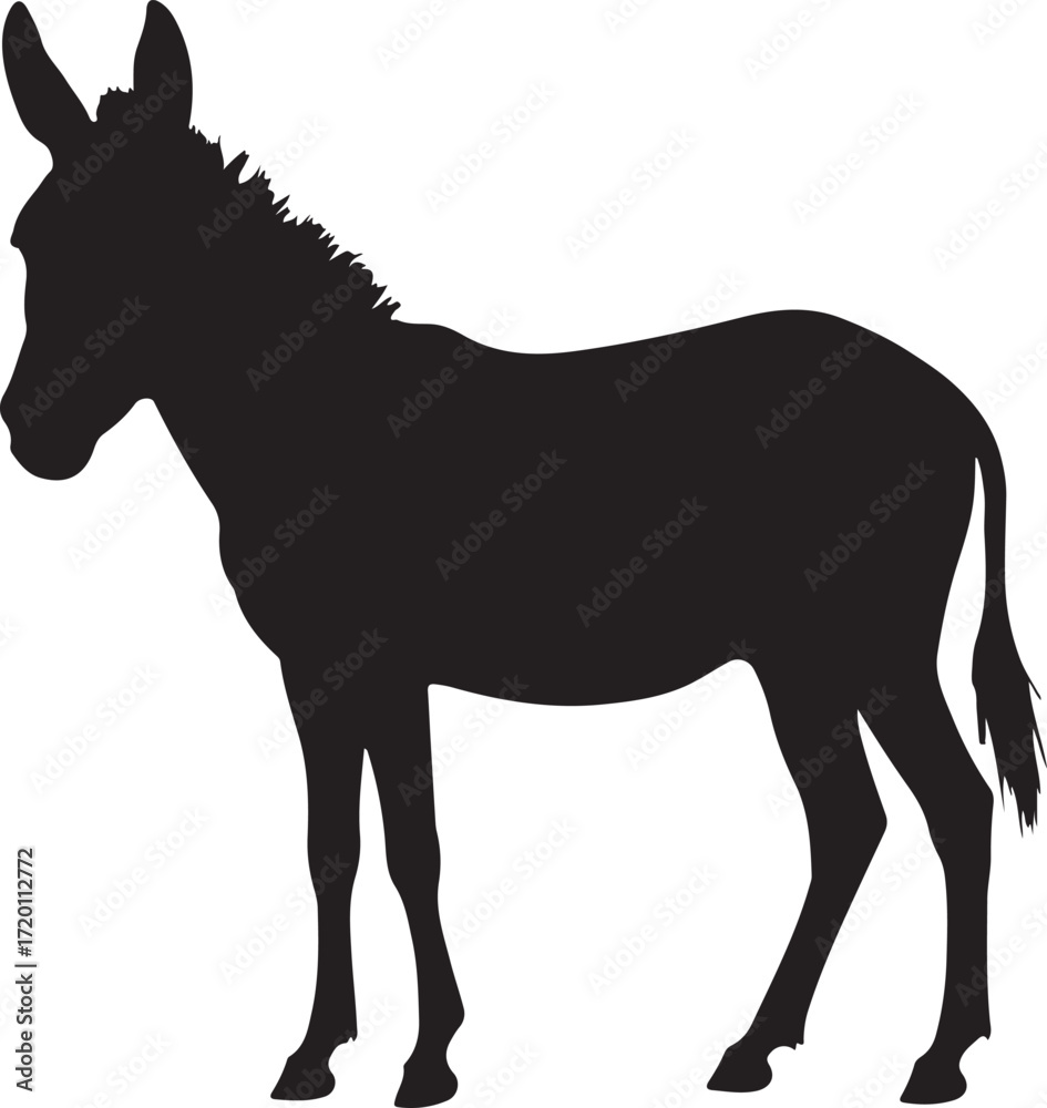Obraz premium donkey silhouette on white background