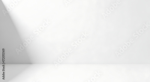 Wallpaper Mural Minimalist White Room Background with Diagonal Shadow for Product Display Torontodigital.ca
