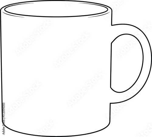 Simple mug outline vector