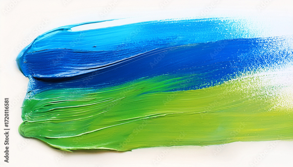 Fototapeta premium Abstract Background Painting Art With Green And Blue Paint Brush For Holidays Poster Banner Website Or Presentation Design