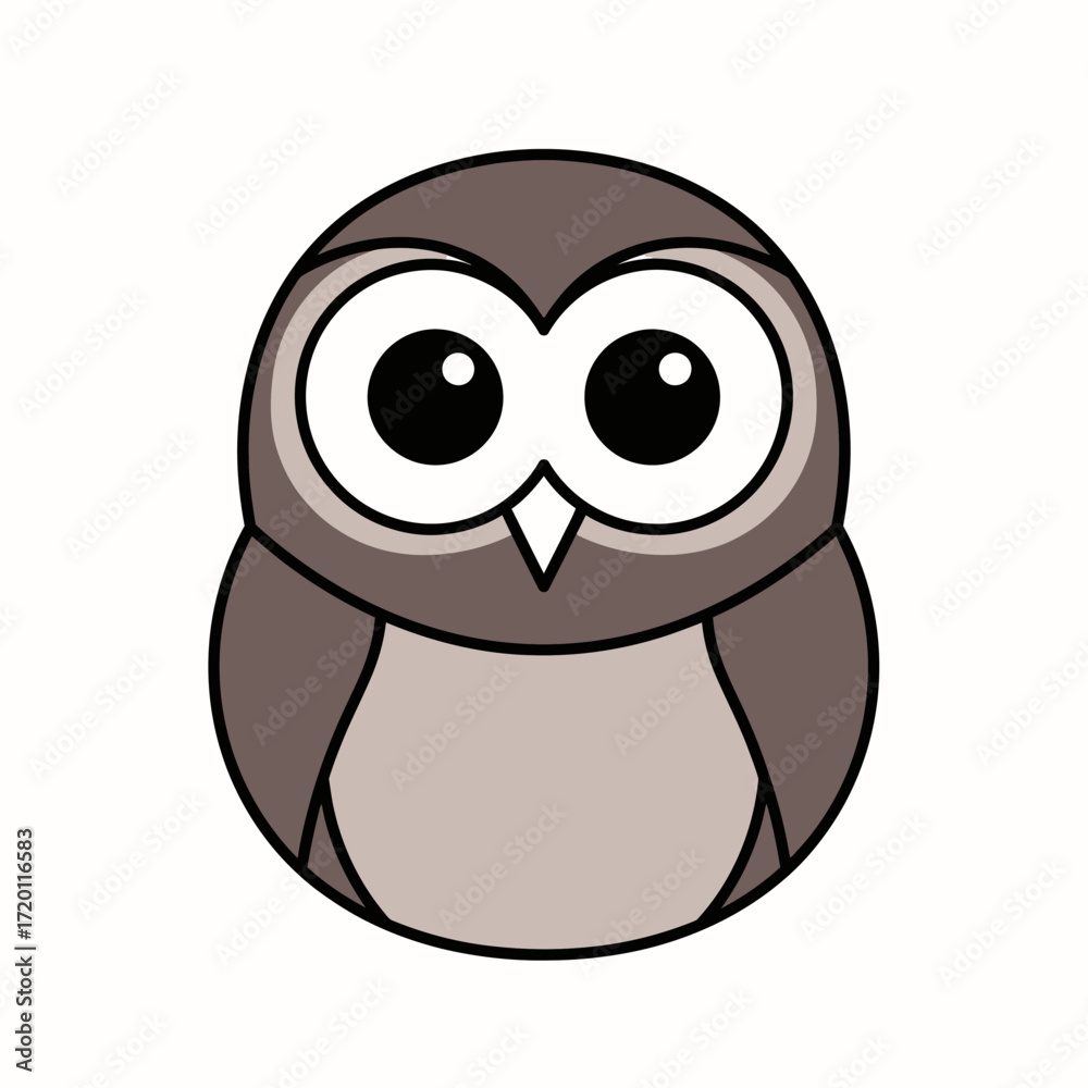 Obraz premium Cartoon Owl Illustration Cute, Simple Design for Educational and Decorative Purposes