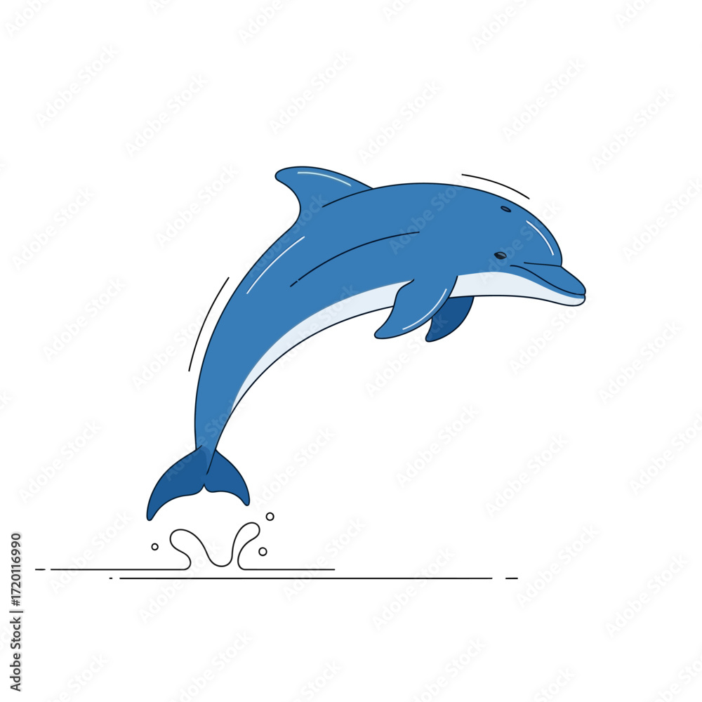 Obraz premium Leaping Dolphin Ocean Mammal in Dynamic Pose