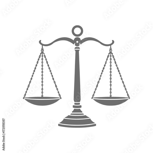 Scales of Justice Symbol of Law and Fairness icon illustration