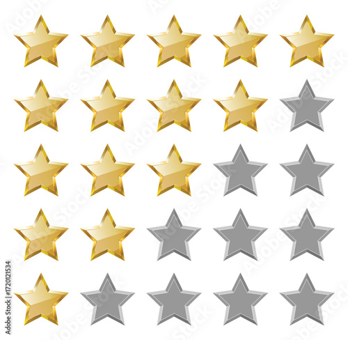5 star rating icon design 
