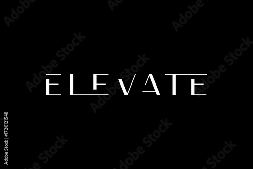 Elevate Modern Text logo design inspiration.	
