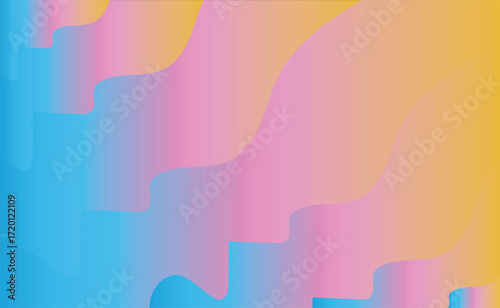 Abstract Pastel Background with Smooth Gradients and Wavy Shapes for Design