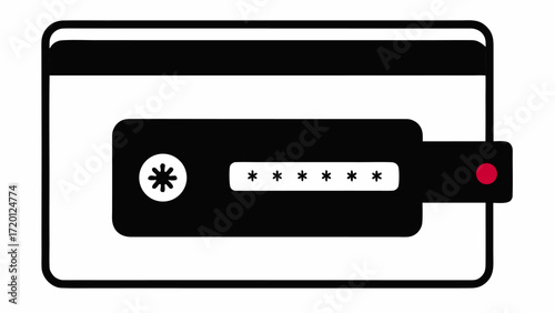 Digital wallet login silhouette icon for fintech and online banking websites