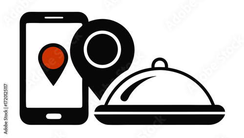 Modern food delivery app icons for online ordering and meal services