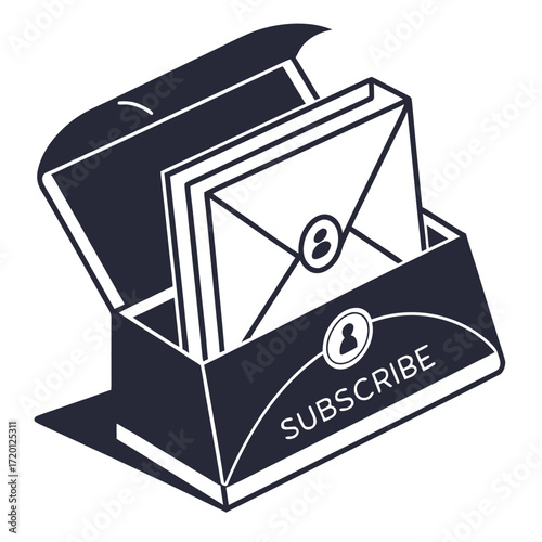 Silhouette icon set for email signup and newsletter popup forms