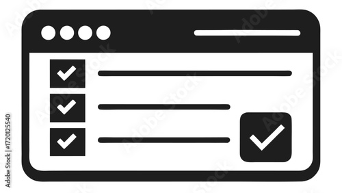 Online survey form silhouette icon for website feedback and user experience