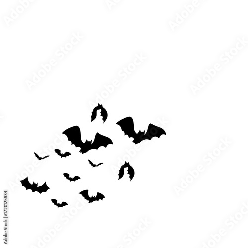 flying bats silhouettes