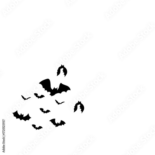 flying bats silhouettes