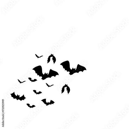 flying bats silhouettes