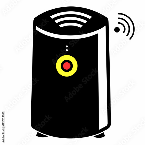 Modern smart air purifier icon representing iot home device technology and clean air