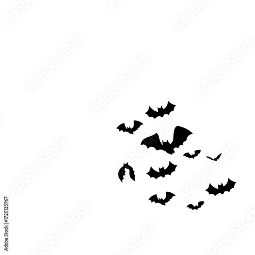 flying bats silhouettes