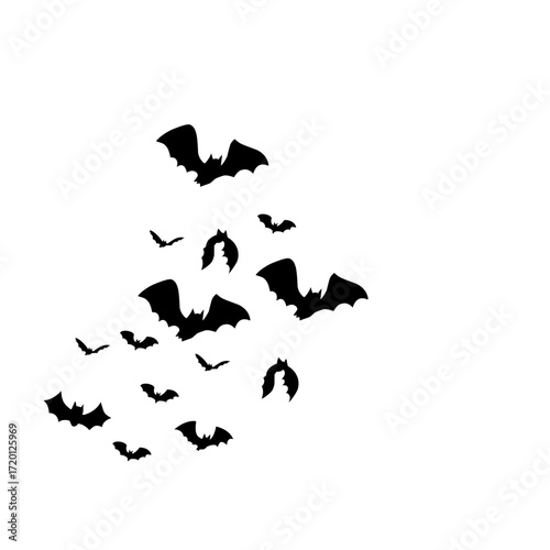 flying bats silhouettes