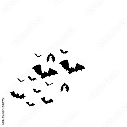 flying bats silhouettes