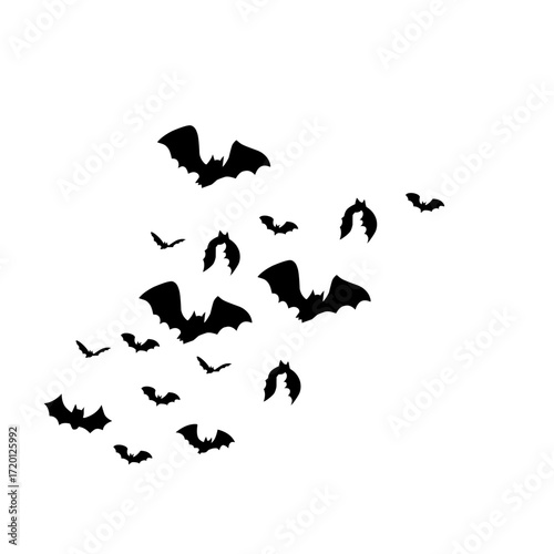 flying bats silhouettes