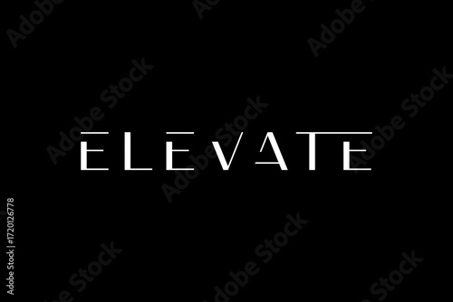 Elevate Modern Text logo design inspiration.	