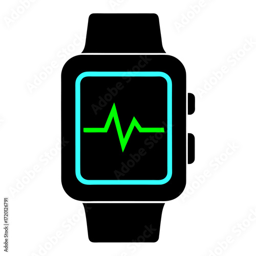 Modern smartwatch and fitness tracker icon for health and technology applications