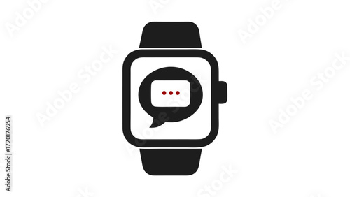 Modern smartwatch notification icon representing wearable technology and digital communication alerts