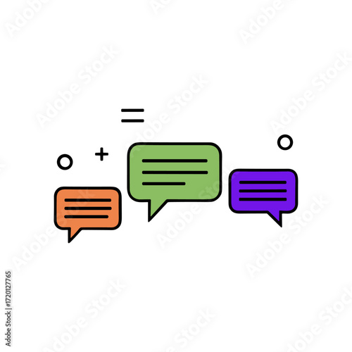 Group Messaging icon logo flat vector design