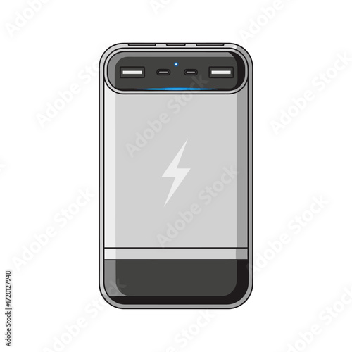 Power bank icon logo flat vector design